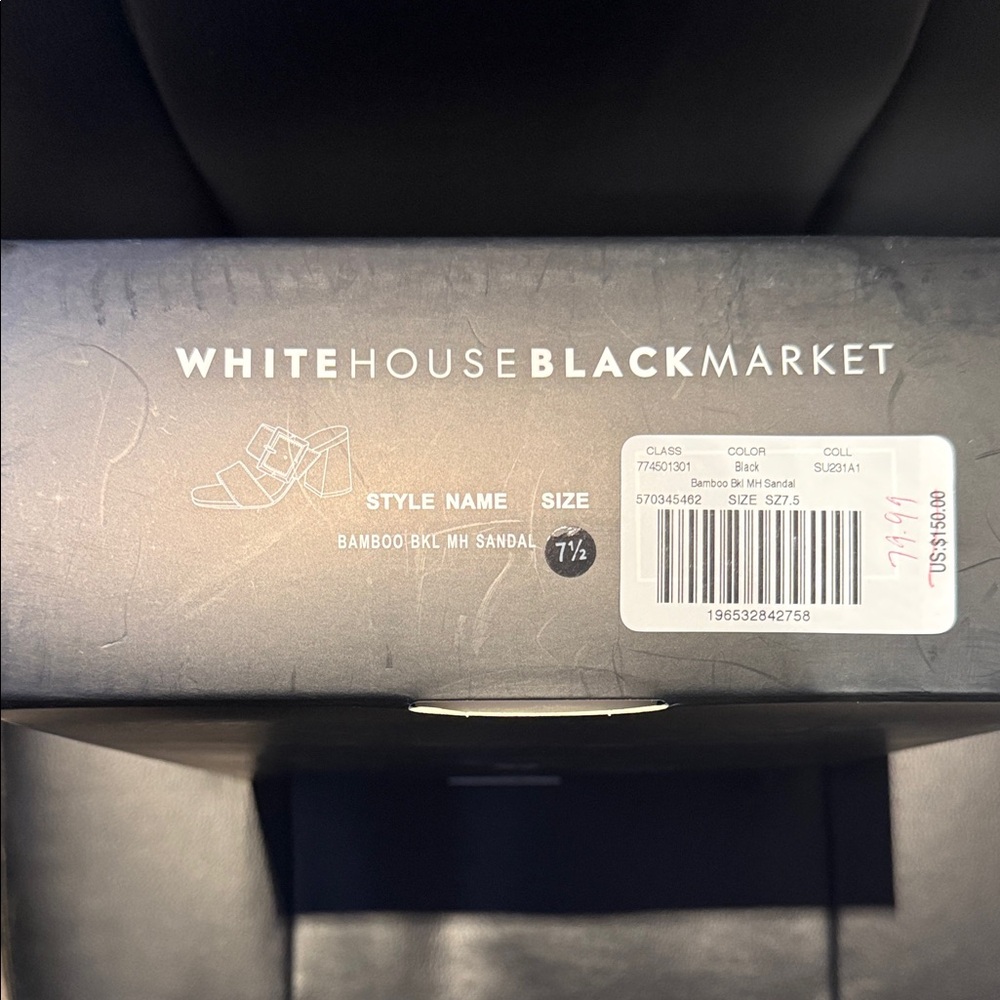 White House Black Market Bamboo Black Sandals